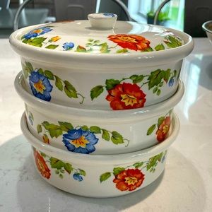 Vintage Columbia Chinaware stacking bowls